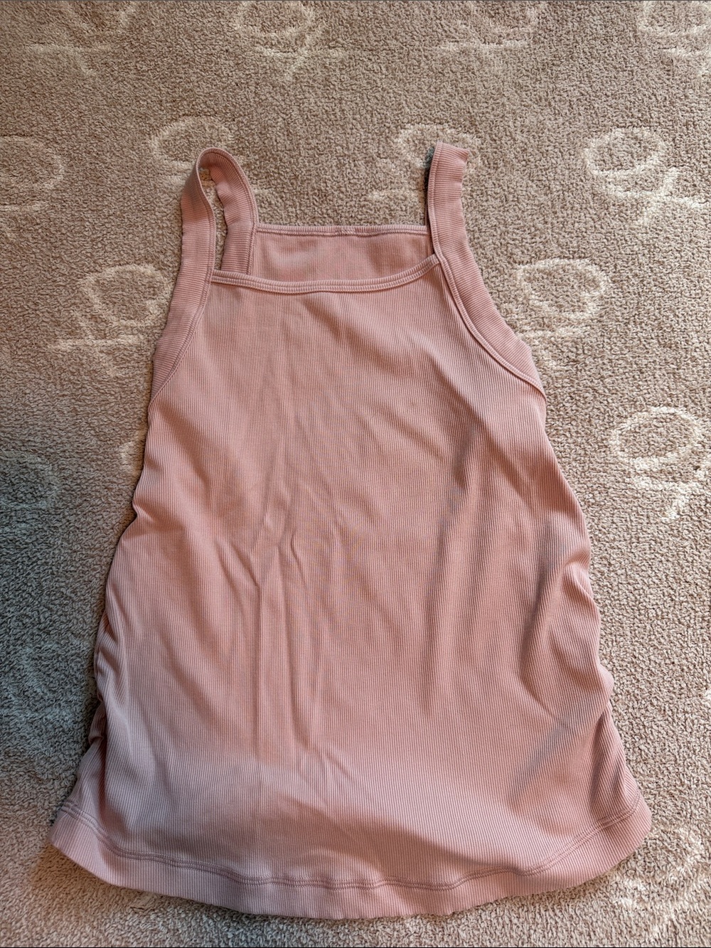 Vuori Ribbed Square-Neck Tank - Dusty Pink